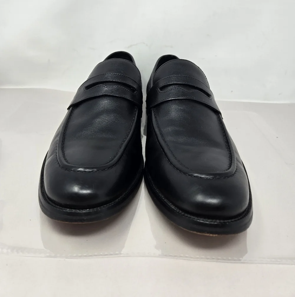 Marc Joseph Gold Mens 11.5 Penny Loafers Black Leather Slip On Office Career